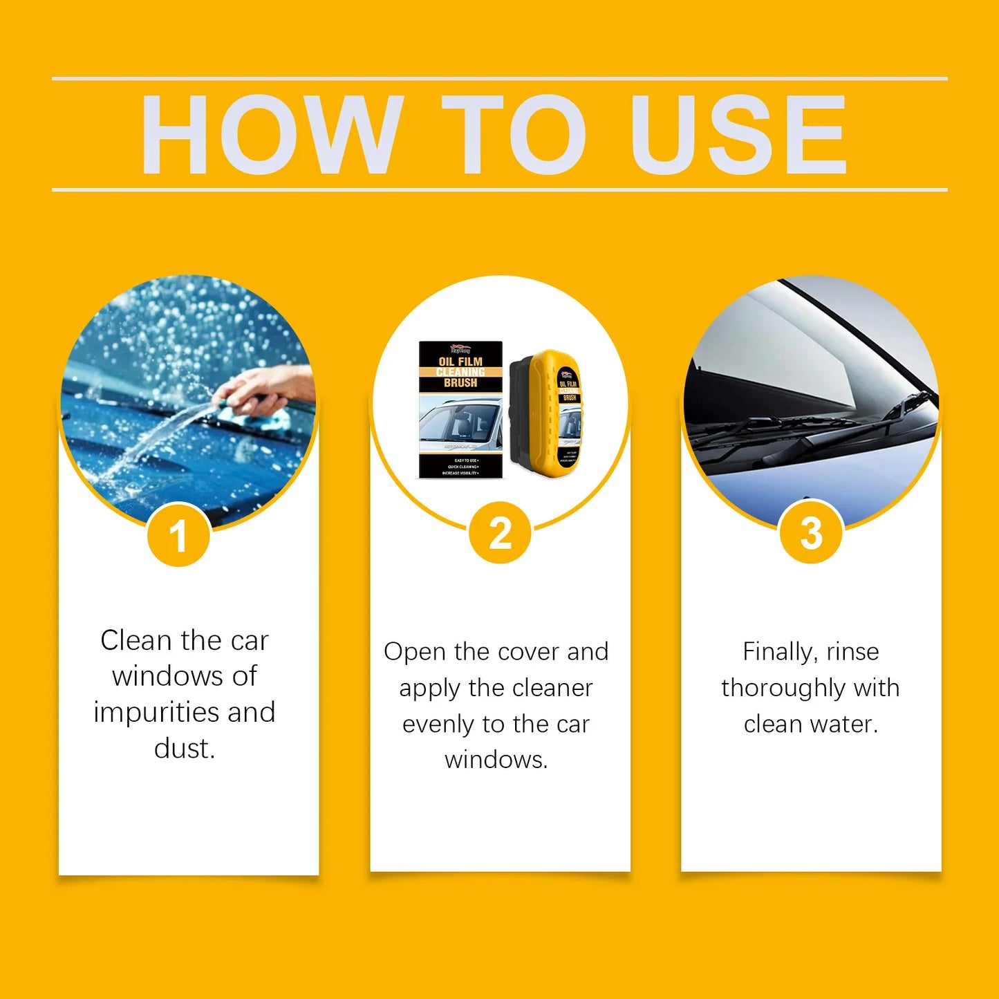 RayHong Car Windshield Oil Film Remover & Cleaning Brush 120ml