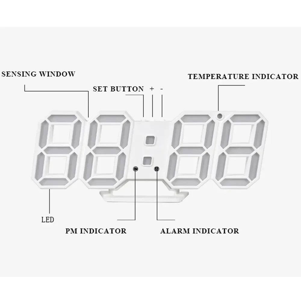 Digital Wall Clock Desk Watches Electronic Alarm Modern Home Decoration for Bedroom Decor Interior Led Table Clocks Living Room Peaceful Pleasures Health and Wellness