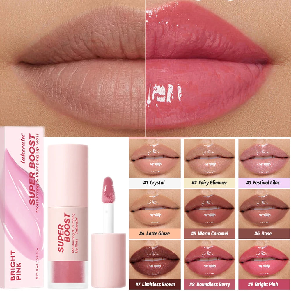 Lakerain Moisturizing Plumping Lip Gloss – Mirror Shine, 9 Shades Lip Gloss Peaceful Pleasures Health and Wellness