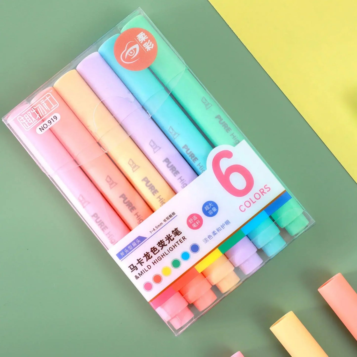 6-Pack Pastel Highlighter Pens | Macaron Colors for School & Office