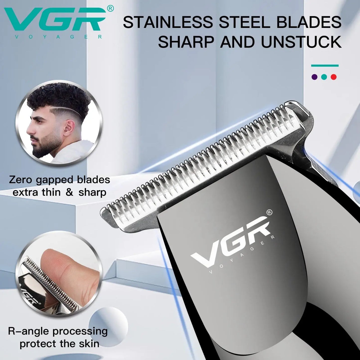 VGR 030 Hair Trimme Professional Haircut Machine Cordless Hair Cutting Machine Electric Barber Hair Clipper Clipper for Men Peaceful Pleasures Health and Wellness