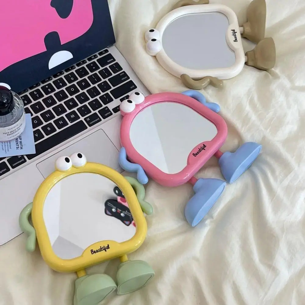 Cute Cartoon Desktop Makeup Mirror – Foldable Compact Vanity