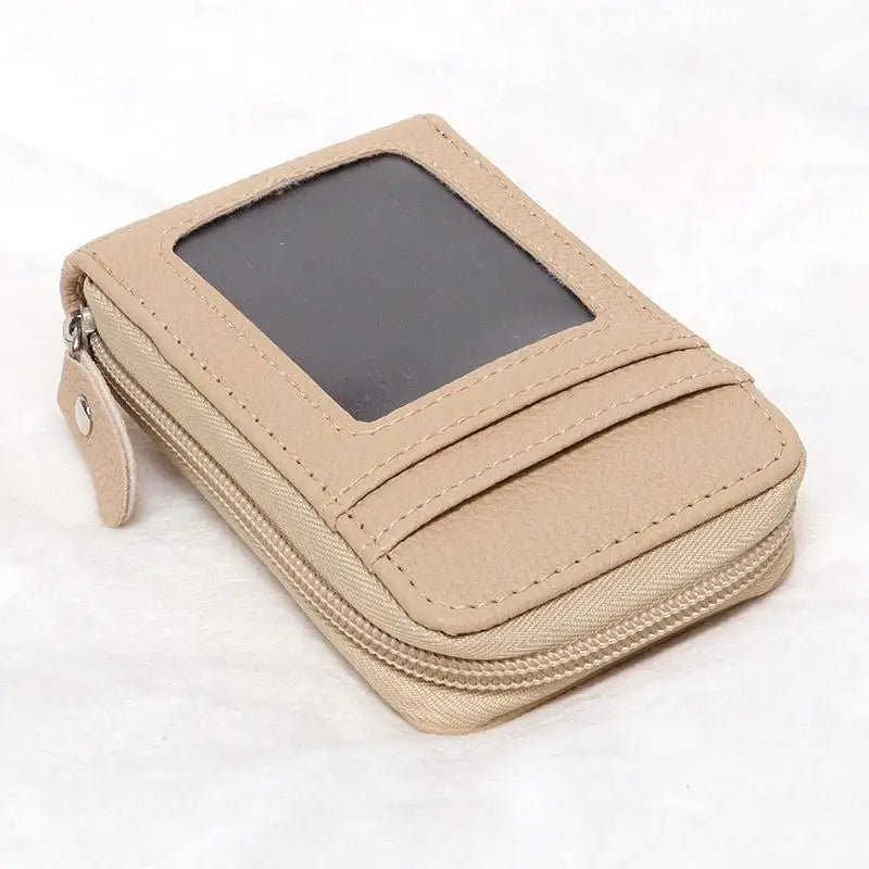 JETTING PU Leather Zipper Card Holder Wallet with ID Window