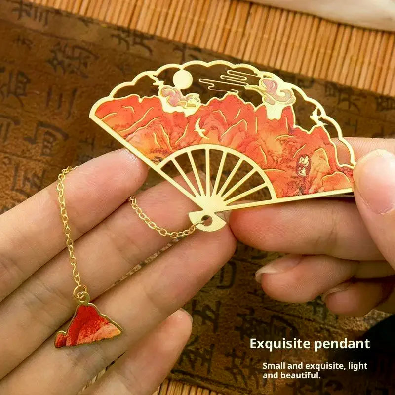 Vintage Butterfly Metal Bookmark – Hollow Flower Fan Design