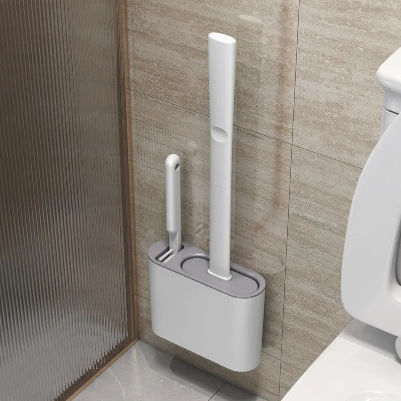 Toilet Brush with No Dead Corners, a Brush Tool for Household Toilet Washing, Wall Mounted Toilet Cleaning Set Peaceful Pleasures Health and Wellness