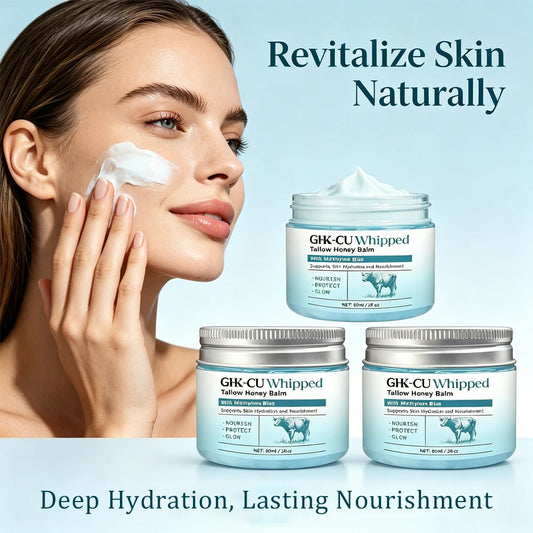 1/2/3PCS Copper Peptides GHK-Cu Beef Tallow for Skin, Blue Balm Manuka Honey & Vitamin E, Natural Face Moisturizer, Skincare Peaceful Pleasures Health and Wellness