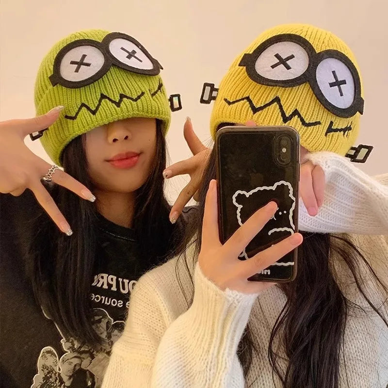 Cute Cartoon Knit Beanie | Funny Warm Winter Hat for Women