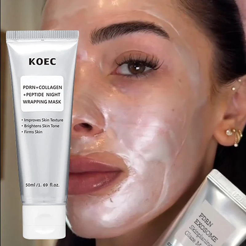 Collagen Pdrn Peptide Peel Off Mask Brightening Firming Deeply Hydrating Skin Care Mask With Brush Nourishing Skin Facial Mask Peaceful Pleasures Health and Wellness