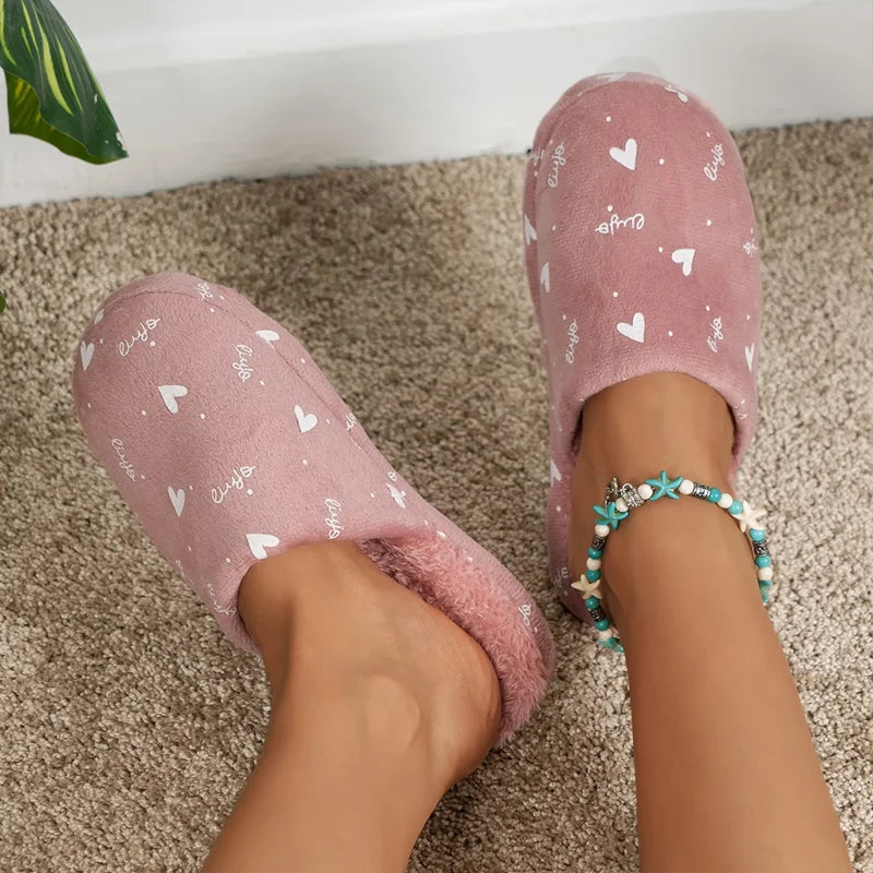 Women's Winter Indoor Slippers | Warm Plush Slip-On House Slides