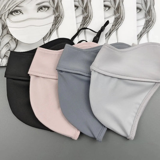 New model Sunscreen Face Scarf Ice Silk Mask Summer Cover Veil Eye Protection eye corner protection,veil,outdoor sun protection Peaceful Pleasures Health and Wellness 2pcs random color