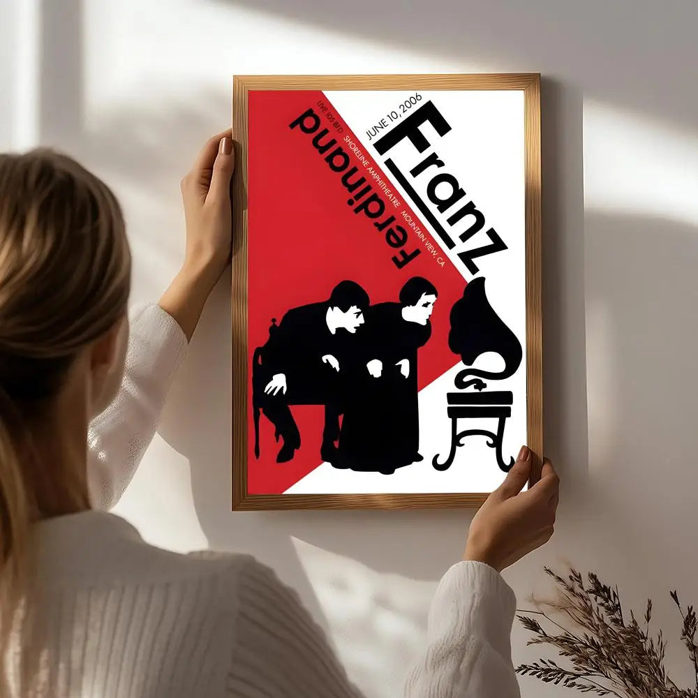 Band F-Franz Ferdinand Poster HD Self Adhesive Waterproof Wall Art Ideal for Home Office Dorm Bedroom Great Gift Peaceful Pleasures Health and Wellness White7 21X30cmNoframe