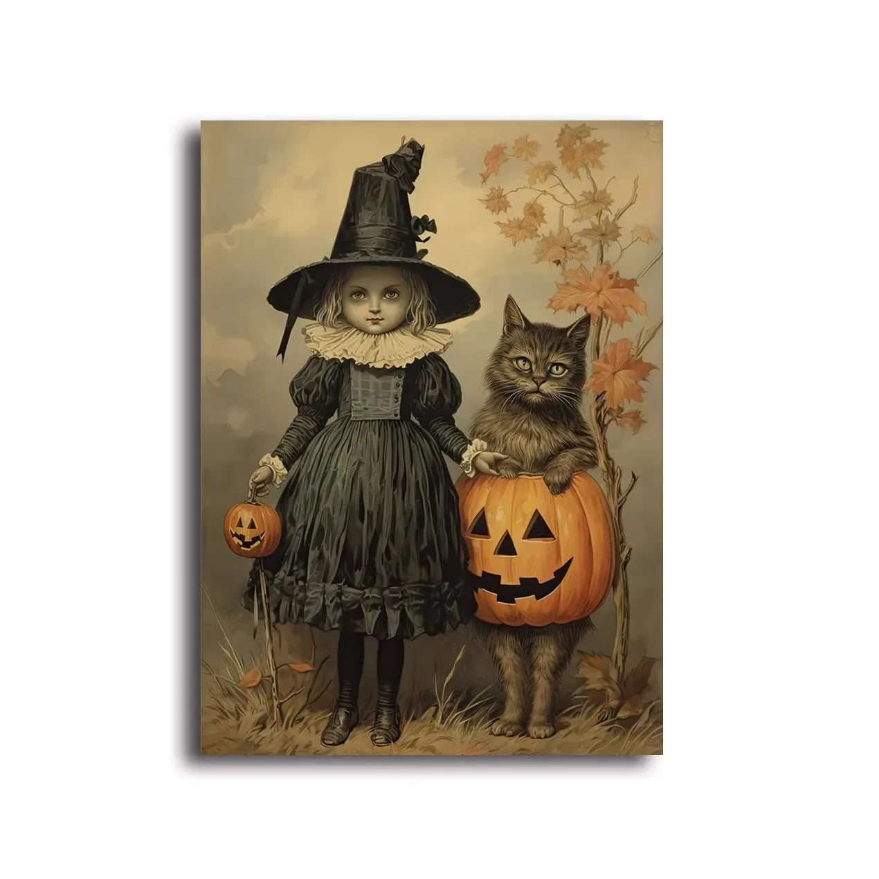 Abstract Ghost Witch Canvas Prints Gothic Monster Wall Art Anime Poster Modern Living Room Coffee Bar & Home Halloween Decor Peaceful Pleasures Health and Wellness ZLH5159 20x30cm No Frame