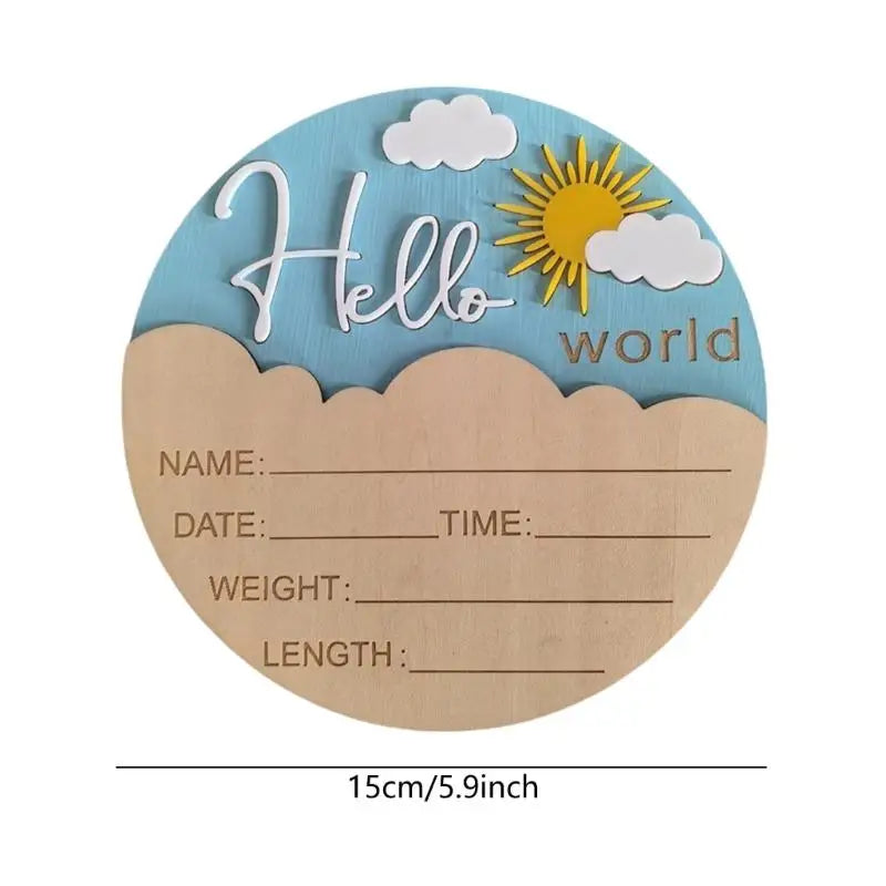 Hello Baby Wooden Sign | Birth Announcement & Nursery Photo Prop