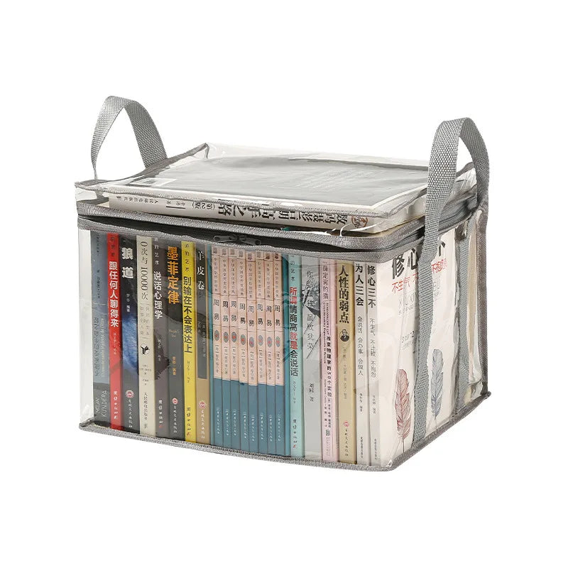 Foldable Book Box Student Dormitory Classroom Organizer Transparent