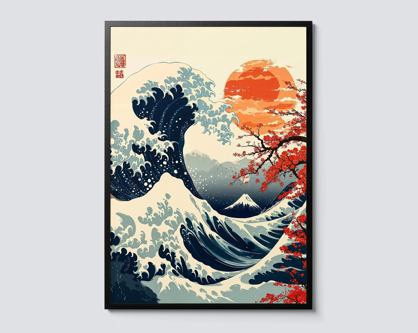 Mount Fuji Hokusai Giant Wave Japanese Canvas Wall Art Print
