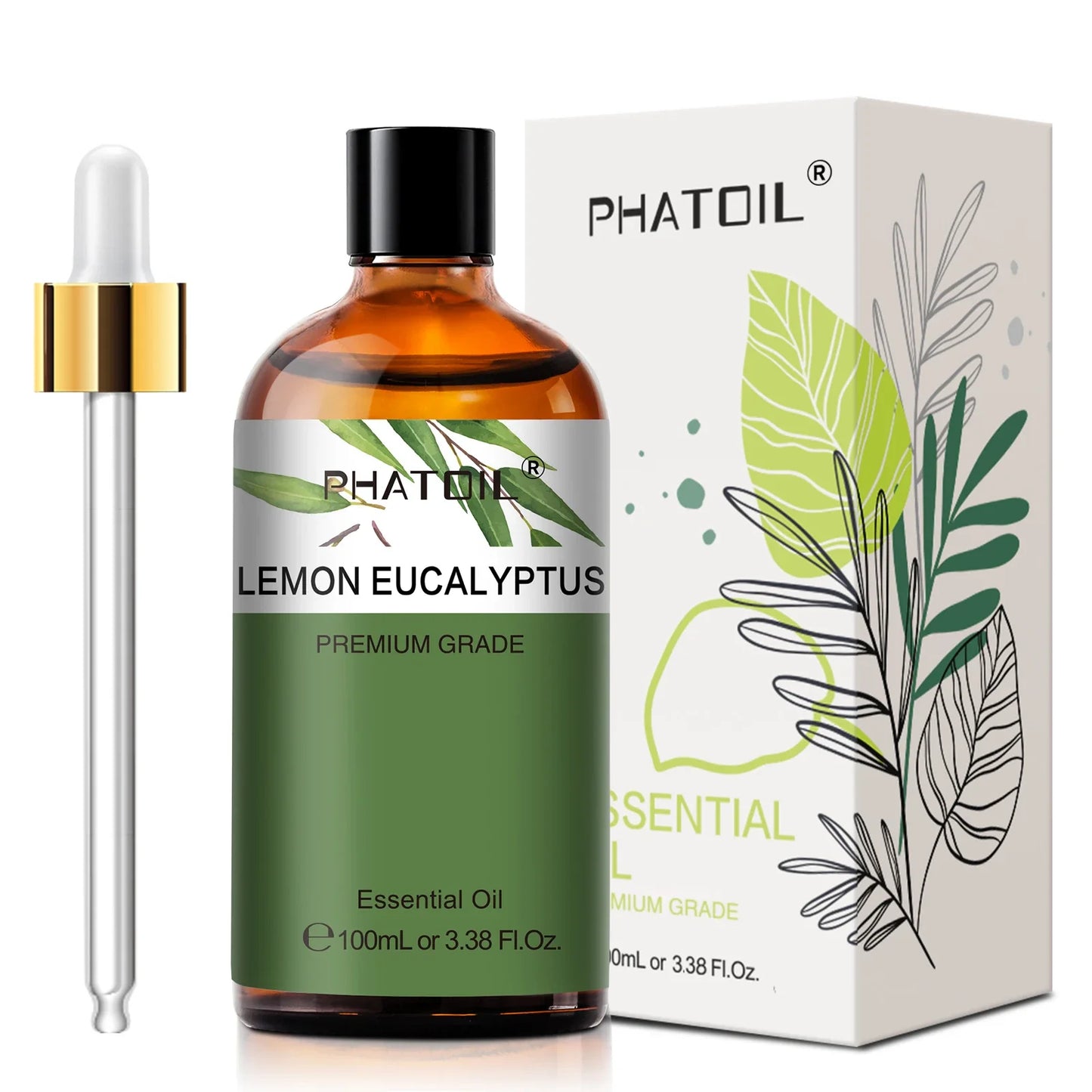 PHATOIL 100ml Pure Essential Oils – Lavender, Eucalyptus & More