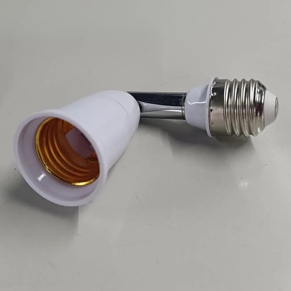 E27 Flexible Extension Lamp Base Adapter – Flame-Retardant White Lamp Base Peaceful Pleasures Health and Wellness