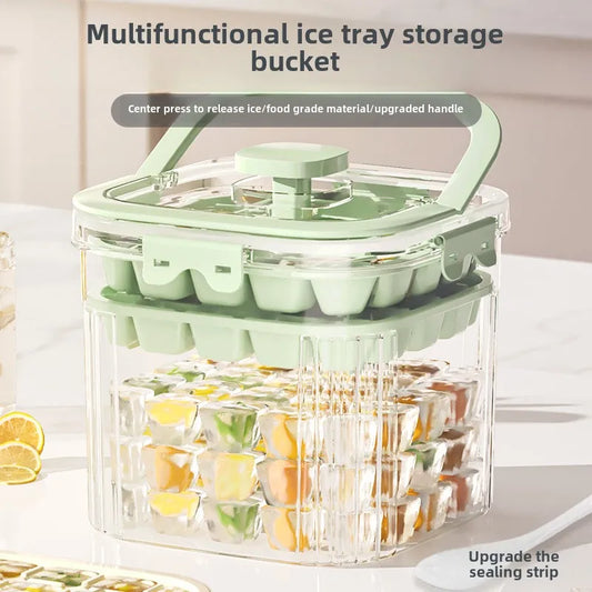 Food grade Press Type Silicone Ice Cube Mold Large Capacity Ice Storage Box Summer Household Ice Maker Home Kitchen Fridge Tools Peaceful Pleasures Health and Wellness