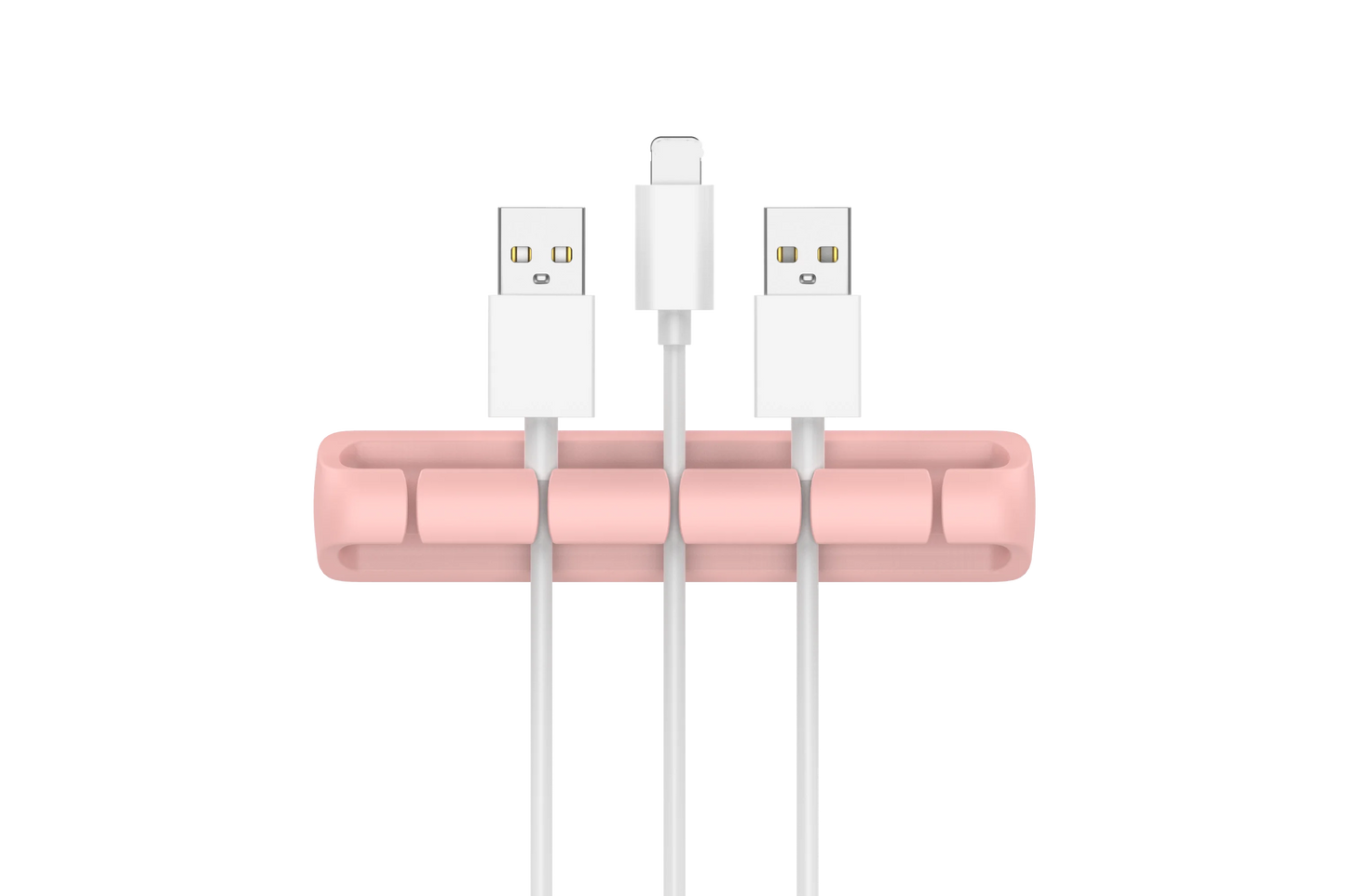 Adhesive Cable Clips Cord Organizer | 2–7 Slot Silicone Peaceful Pleasures Health and Wellness Pink 5 Hole
