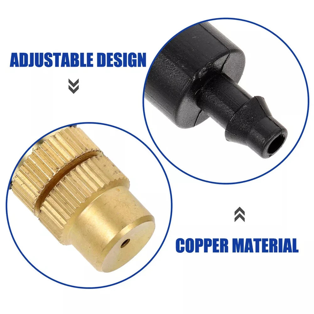 50-Pack Adjustable Brass Misting Nozzles – Garden Sprinkler Peaceful Pleasures Health and Wellness