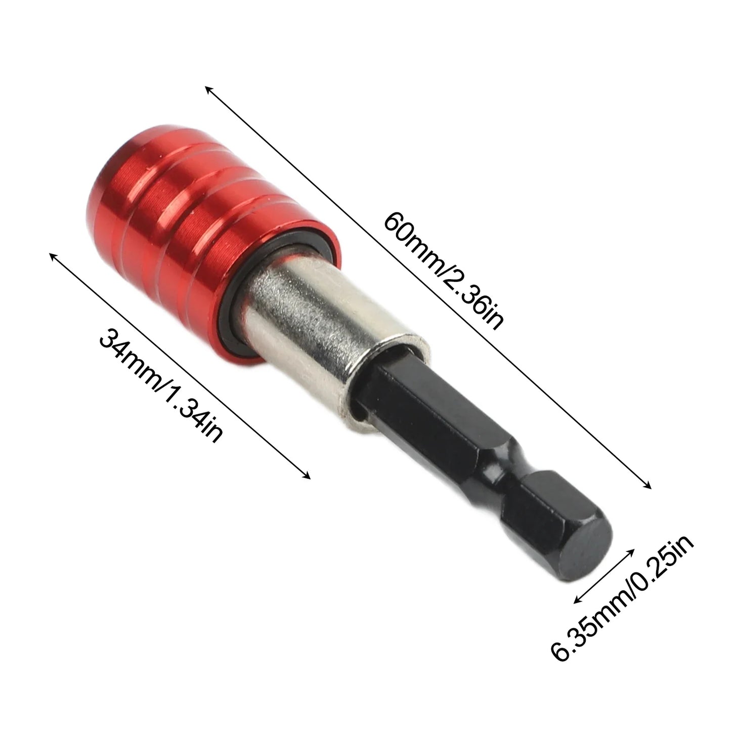 60mm Magnetic Quick-Release Screwdriver Extension Bar 1/4" Hex