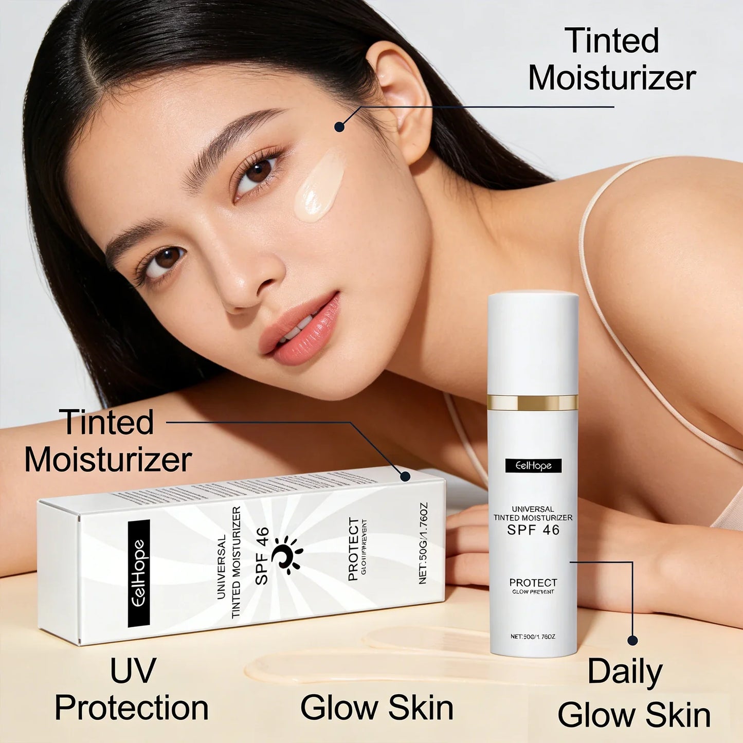EELHOPE Tinted Moisturizer Sunscreen – Lightweight Brightening