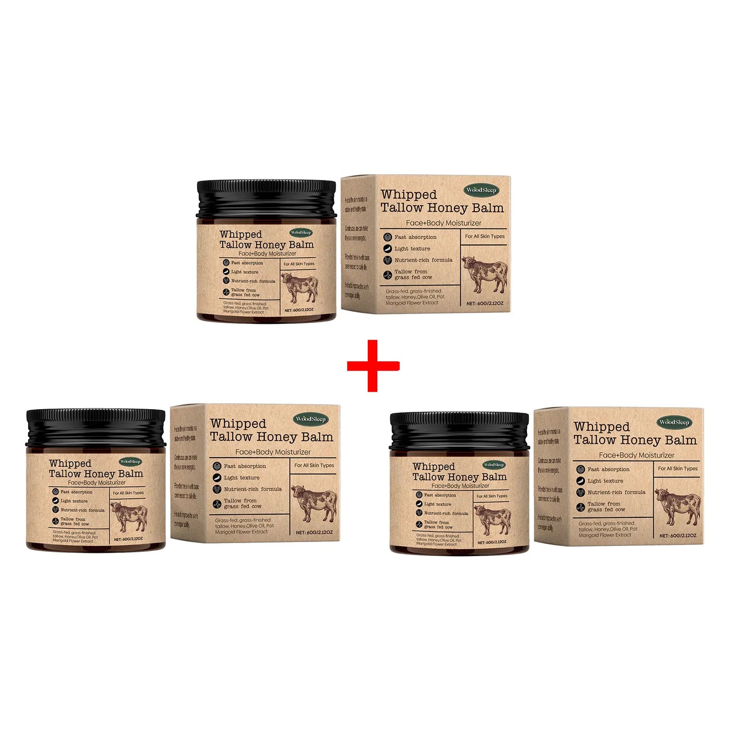 WOODSLEEP Tallow & Honey Face Balm – Moisturizing Cream 60g