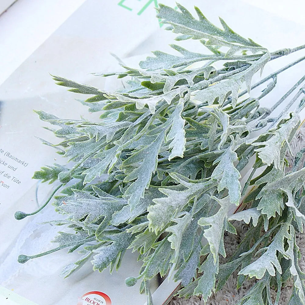 Artificial Chrysanthemum Leaf Stems | Faux Plant Décor 34cm