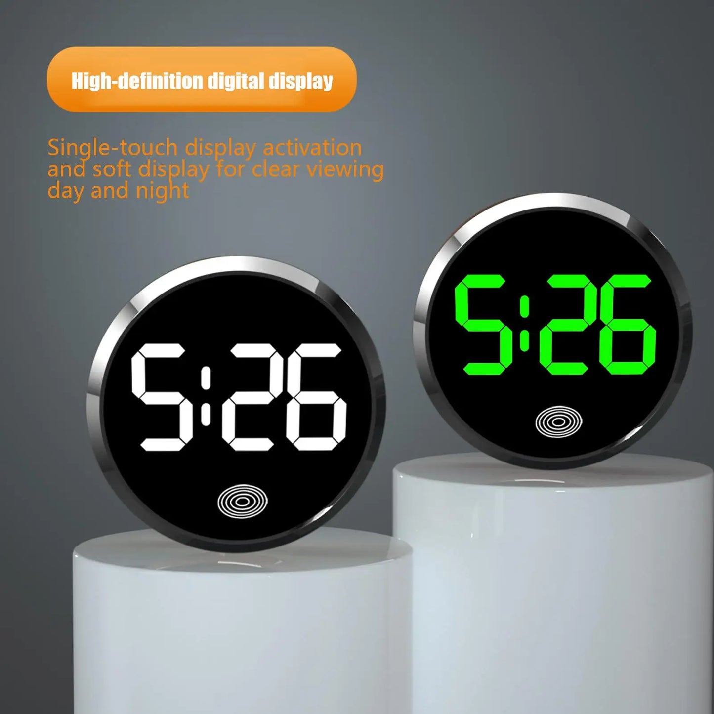 Fashionable LED Car Clock Touch-Control Dashboard Watch, LED Display Light for Fridge RV Classroom Travel Vehicle Supplies Peaceful Pleasures Health and Wellness