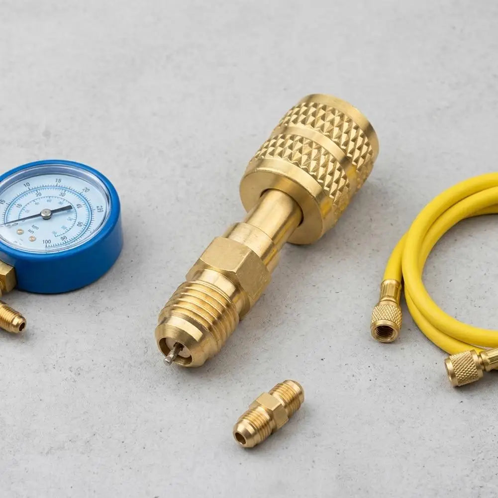 1Pcs R22 R410 R134a Adapter Air Conditioning Refrigeration Conversion Fitting 5/16 SAE Female 1/4 SAE Male Quick Coupling Peaceful Pleasures Health and Wellness