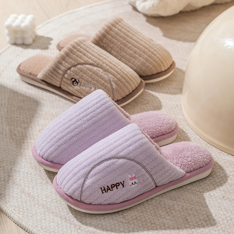 Men's Plush Warm Anti-Slip Indoor Slippers | Winter House Shoes