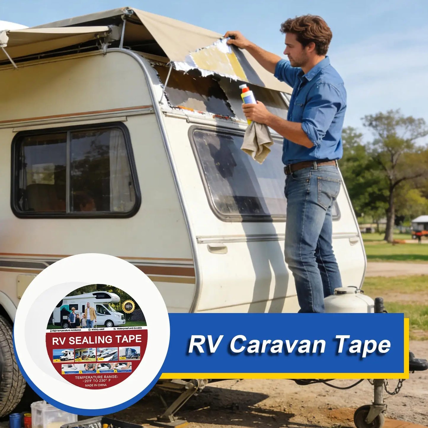 RV Sealant Tape – White Waterproof Butyl Roof Seal Tape RV Roof Seal Tape Peaceful Pleasures Health and Wellness