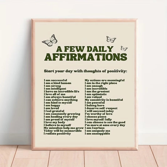 Self-Love Quotes Canvas Wall Art Print | Inspirational Decor Canvas Wall Art Peaceful Pleasures Health and Wellness G4758 30x40cm Wood Framed