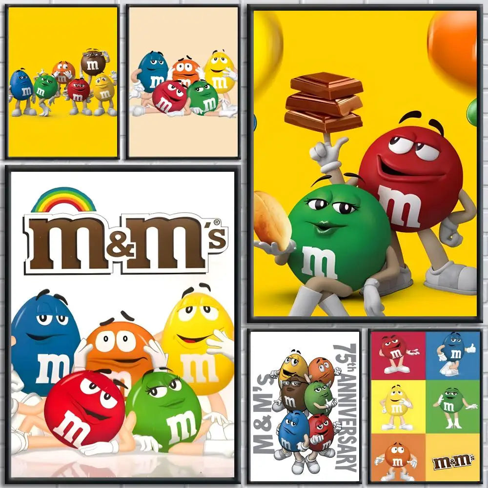 M&M's Candy HD Wall Art Poster – Self-Adhesive Waterproof PVC Wall Art Poster Peaceful Pleasures Health and Wellness