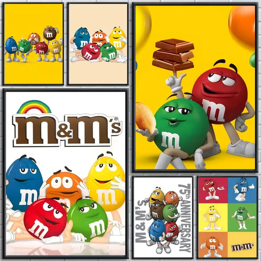 M&M's Candy HD Wall Art Poster – Self-Adhesive Waterproof PVC Wall Art Poster Peaceful Pleasures Health and Wellness