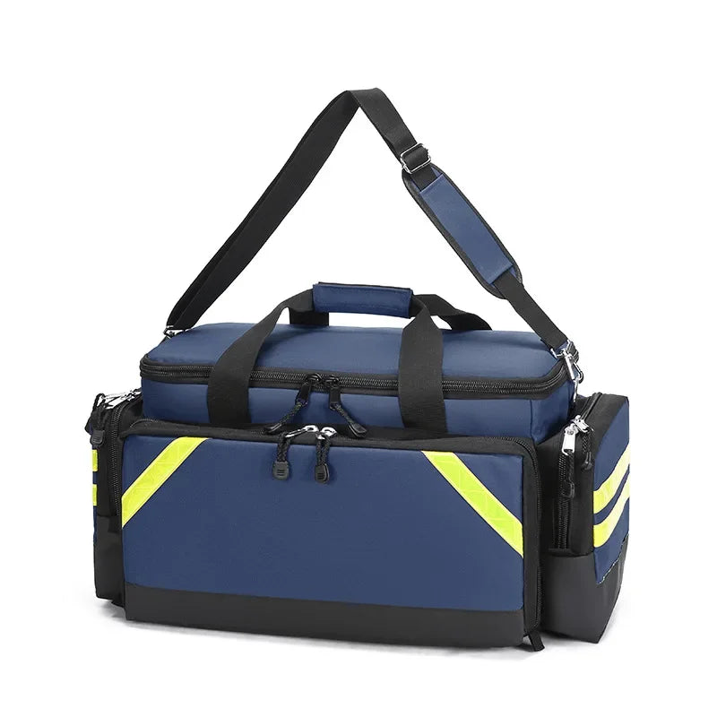 Outdoor 1200D First Aid Kits Waterproof Large Capacity First Aid Shoulder Bag Tear Resistant Oxford Cloth Medical Emergency Kit Peaceful Pleasures Health and Wellness Blue