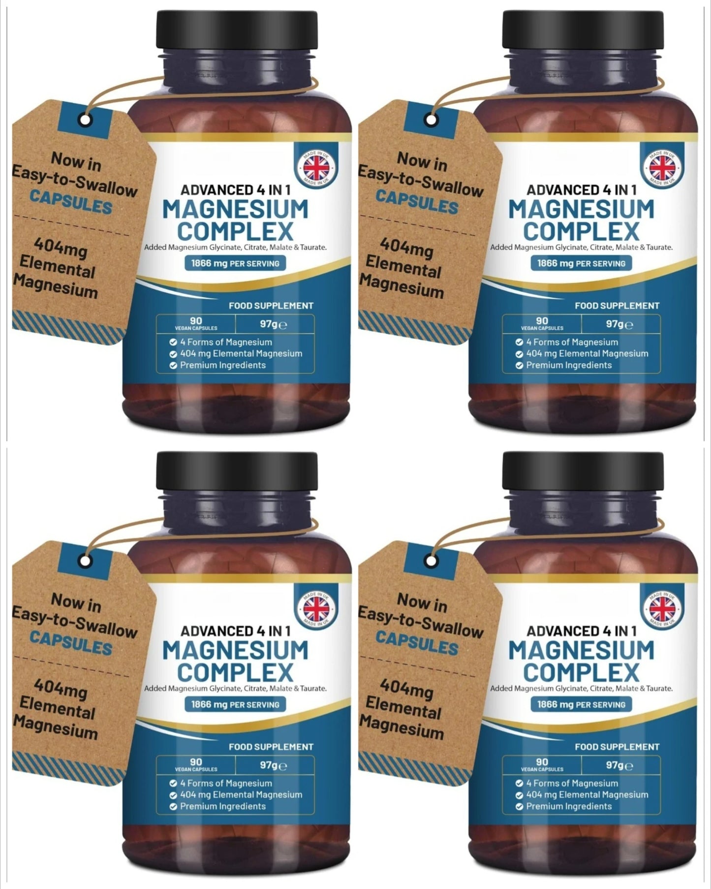 Magnesium Glycinate Complex 4-in-1 404mg Elemental 90 Caps