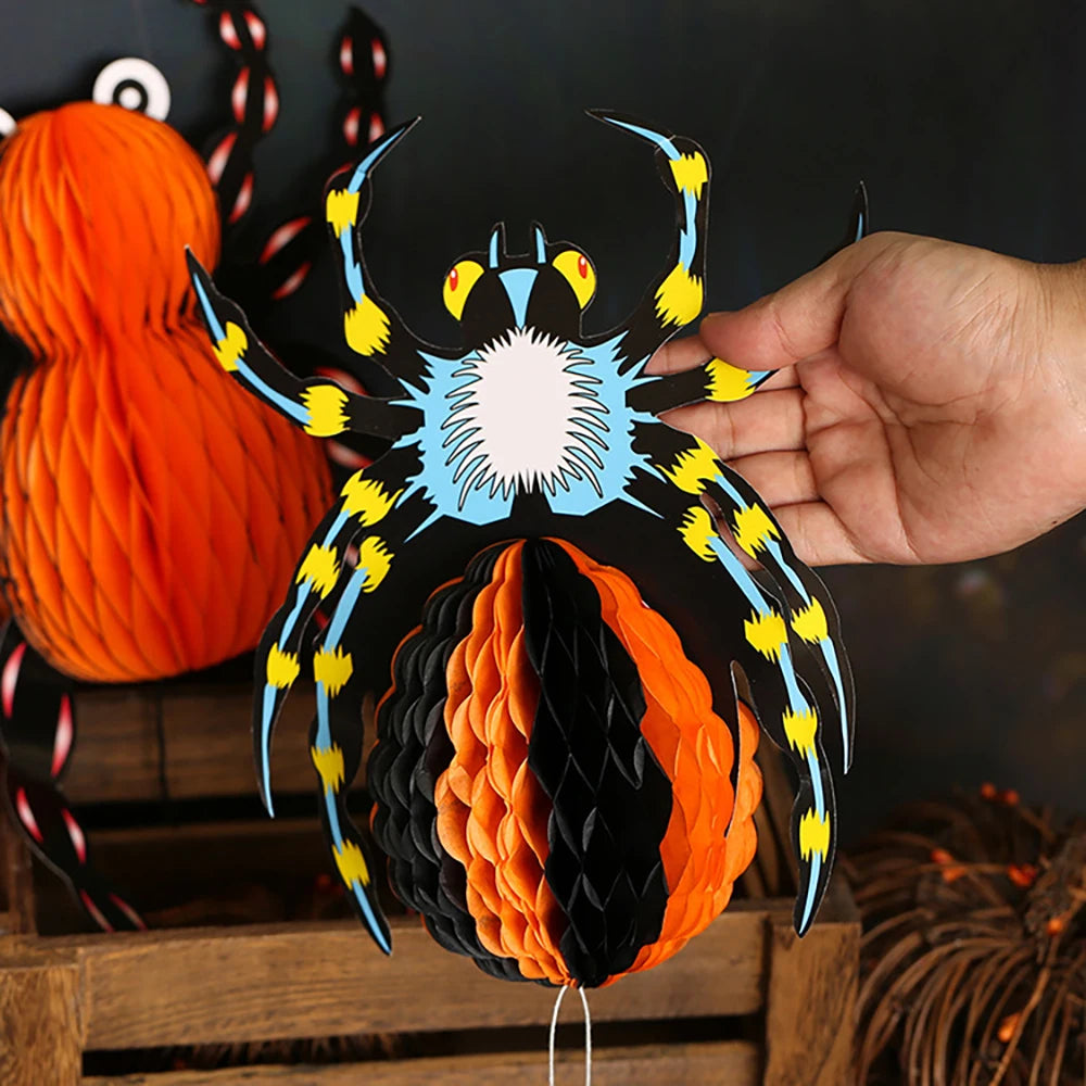 Halloween Spider Decorations Bar Paper Hanging Pendants School Party