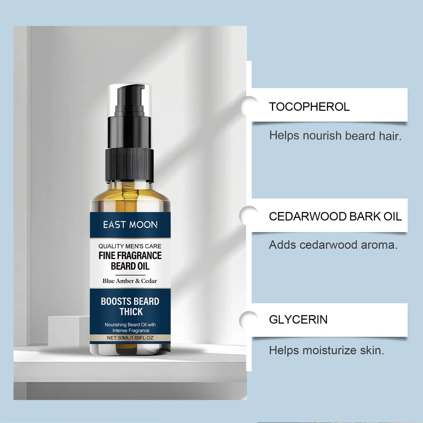Cedar Beard Oil for Men – Nourishing, Anti-Frizz, 50ml
