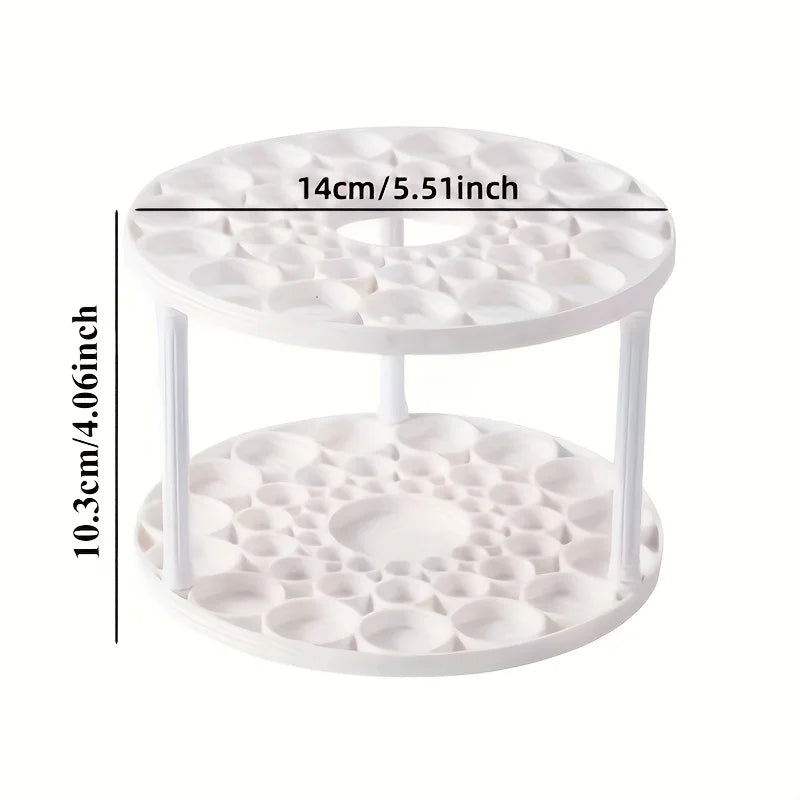 360 Rotating Brush Holder White Plastic Organizer Glaze Finish
