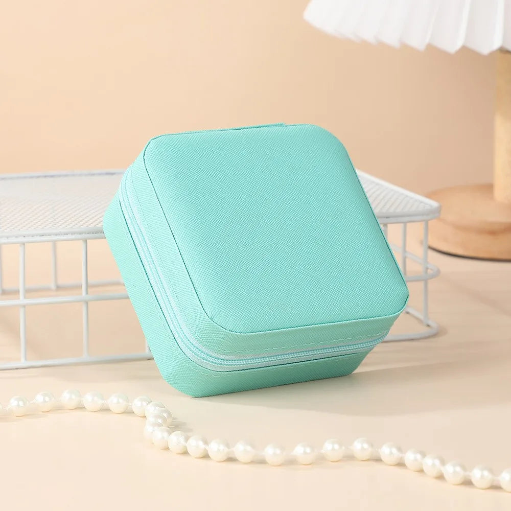 Portable Leather Jewelry Travel Organizer Box | Rings & Earrings