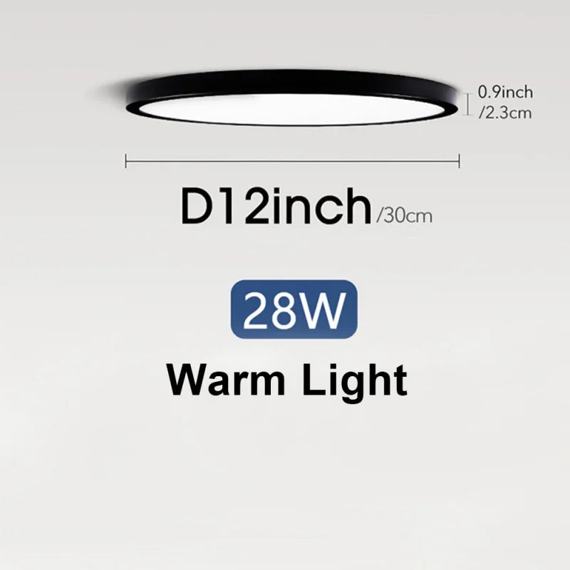 Ultra-Thin 24/28W Dimmable LED Ceiling Light | Modern Flush Mount