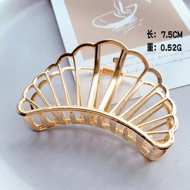 2-Pack Metal Geometric Hollow Hair Claw Clips & Barrettes Hair Claw Clips Peaceful Pleasures Health and Wellness L