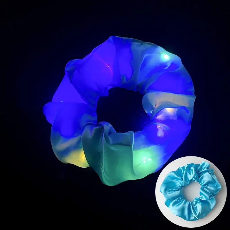LED Light Up Scrunchie Glow Flashing Hair Tie | Rave & Party