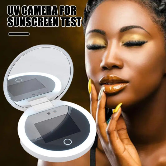 UV Smart Sunscreen Makeup Mirror with UV Detection Peaceful Pleasures Health and Wellness