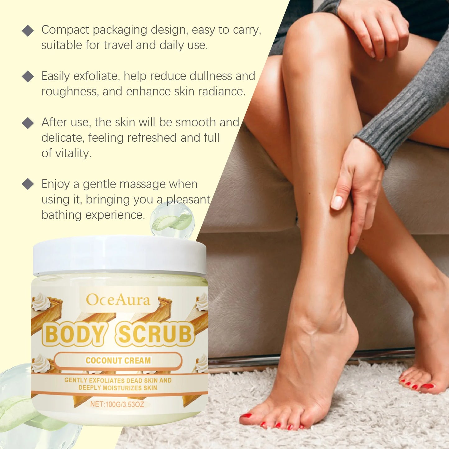 OceAura Brightening Body Scrub – Exfoliate & Moisturize 120g