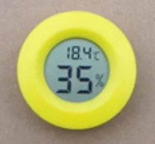 Digital Hygrometer Thermometer for Humidor – Round LCD Hygrometer Thermometer Peaceful Pleasures Health and Wellness Yellow