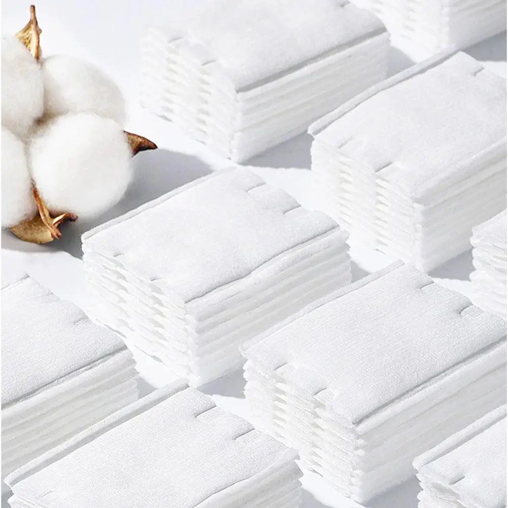3-Layer Makeup Cotton Pads 50/100/222 Pack with Travel Bag