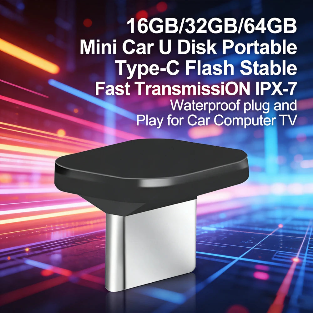 16GB/32GB/64GB Car Styling U Disk Stable Fast Transmission Mini Short Car U Disk Pendrive IPX-7 Waterproof for Car Computer TV Peaceful Pleasures Health and Wellness