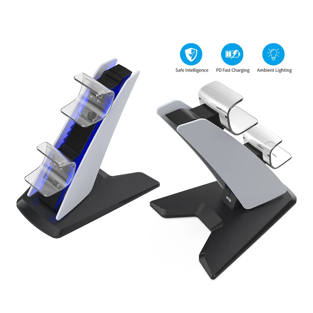 Controller Charger Dock For PS5 Dual Charging Stand Station Cradle For Sony PS 5 Gaming Controller Gamepad Joystick Peaceful Pleasures Health and Wellness